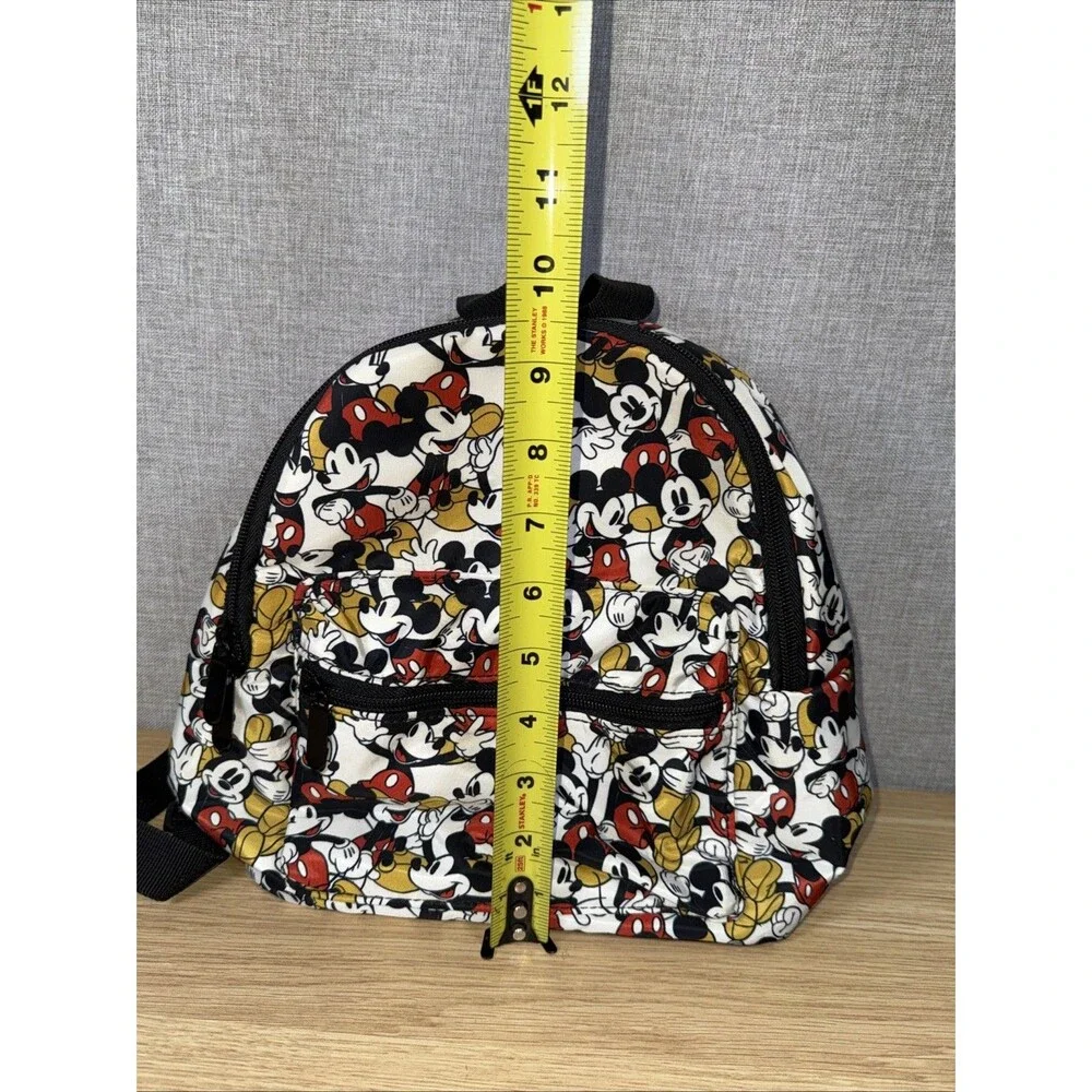 Bioworld Disney Mini Backpack All Over Multi-Color Mickey Mouse Print Nylon EUC